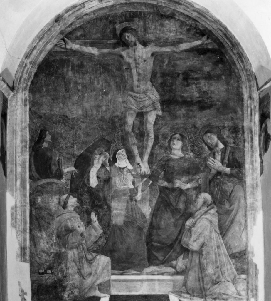 crocifissione con le Pie Donne e santi (dipinto) di Dei Pietro detto Bartolomeo della Gatta (seconda metà sec. XV)