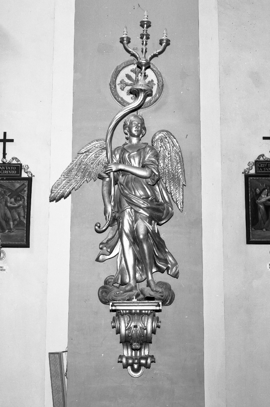 angelo (candelabro - a statua, serie) di Mori Francesco (sec. XVIII)