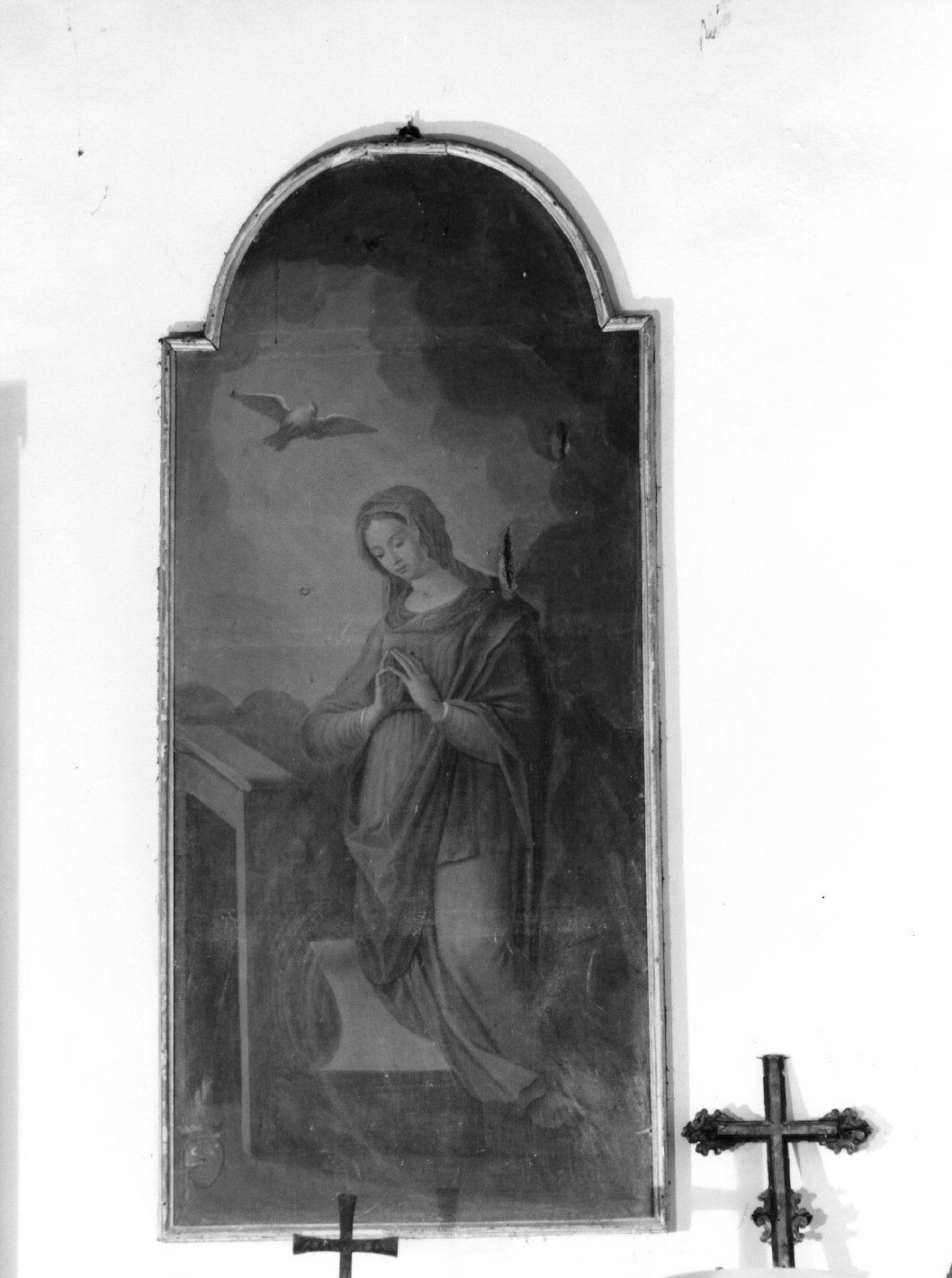 Madonna annunciata (dipinto, pendant) di Mercati Giovanbattista (primo quarto sec. XVII)