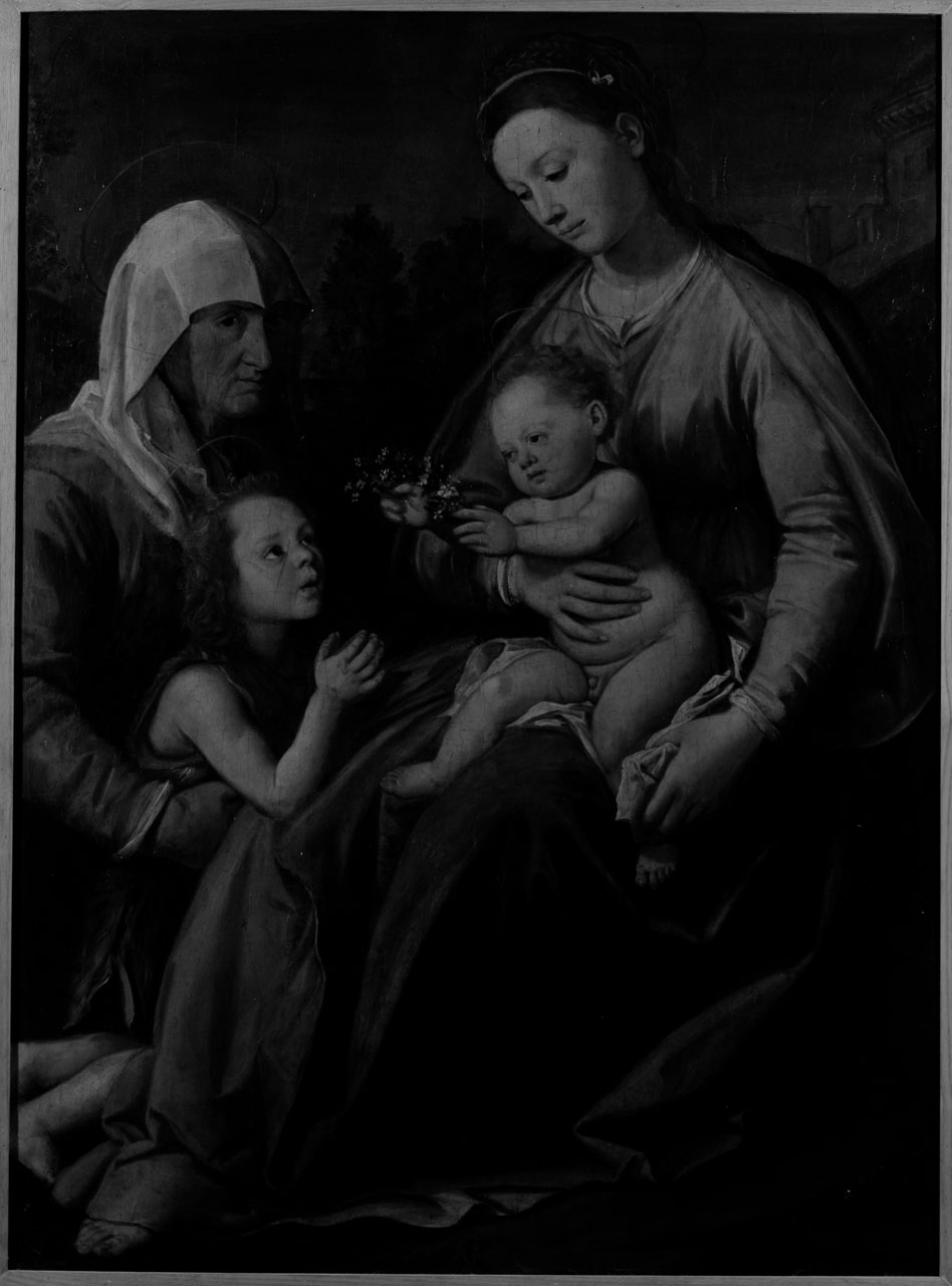 Madonna con Gesù Bambino San Giovanni Battista bambino e Sant'Elisabetta (dipinto) di Santi di Tito (ultimo quarto sec. XVI)
