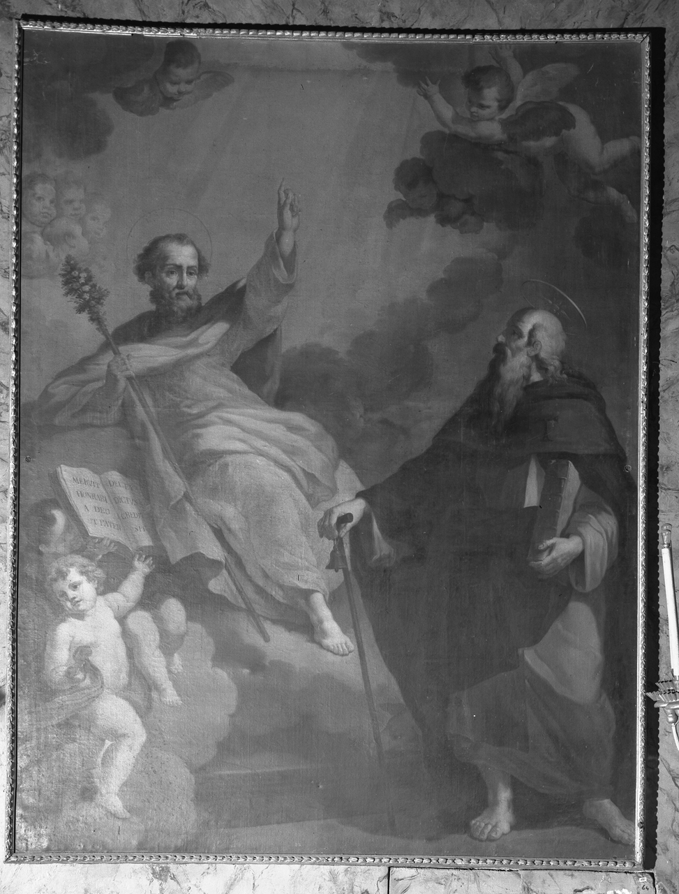 san Giuseppe e sant'Antonio Abate (dipinto) di Ricci Angelo Battista (sec. XIX)