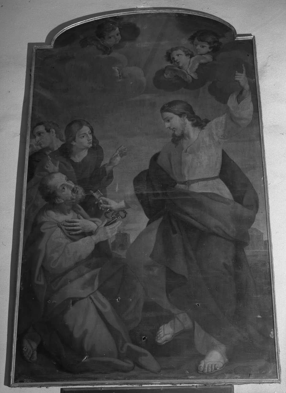 Cristo consegna le chiavi a San Pietro (dipinto) di Ricci Angelo Battista (fine sec. XVIII)