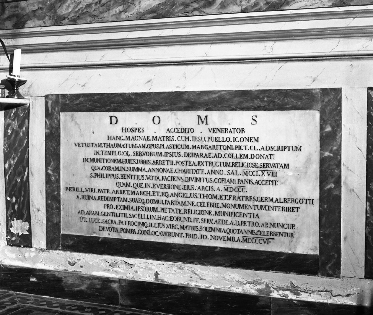 lapide commemorativa - bottega toscana (sec. XIX)