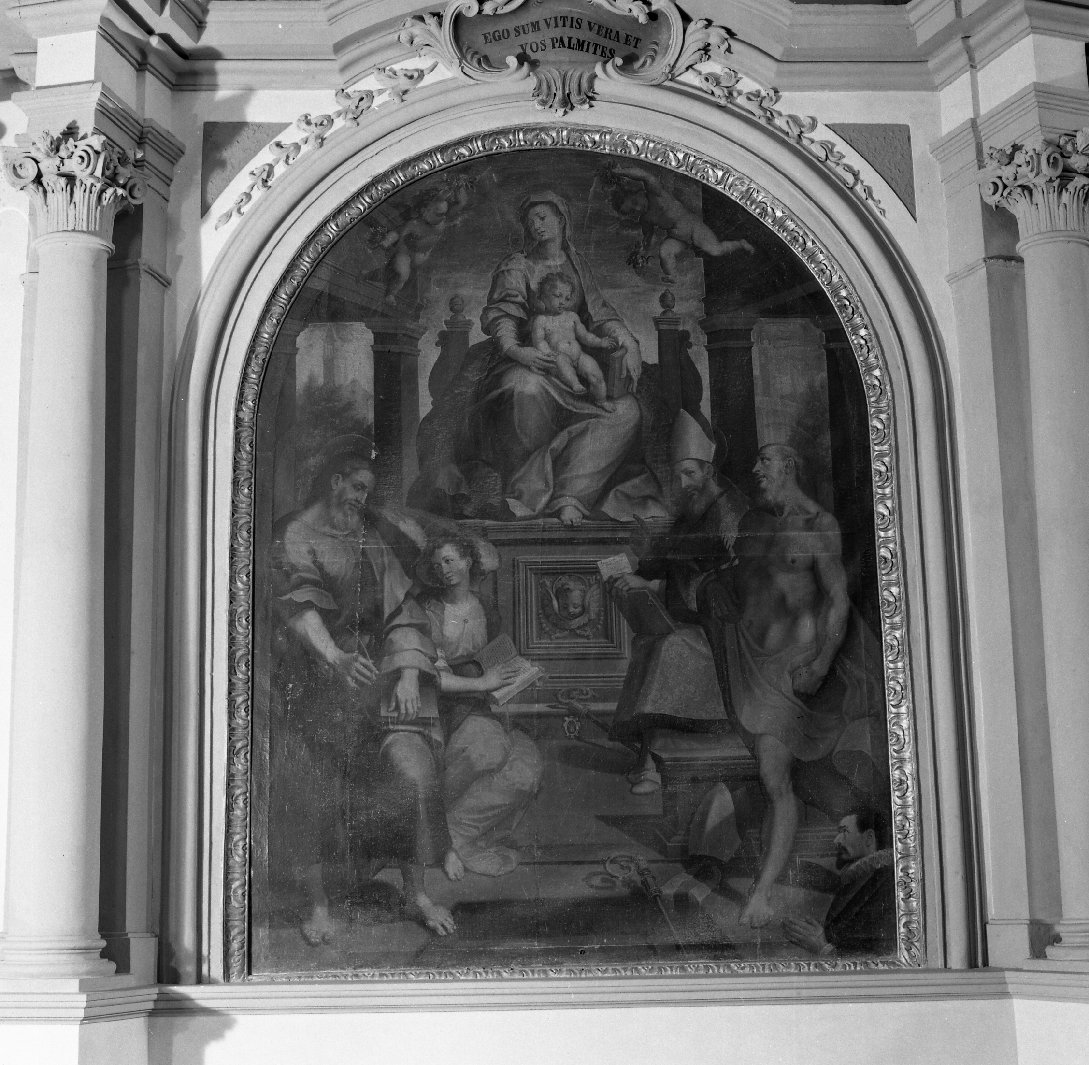 Madonna con Bambino in trono con San Matteo e l'angelo, San Girolamo e San Paolo (dipinto) - ambito senese (seconda metà sec. XVI)