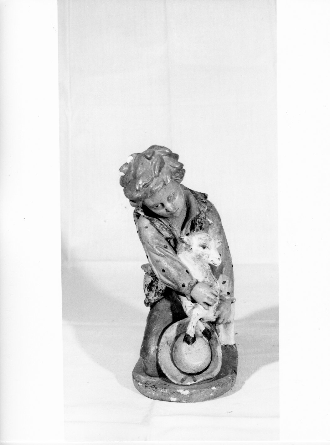 figura maschile inginocchiata (statuetta di presepio, elemento d'insieme) - bottega toscana (primo quarto sec. XX)