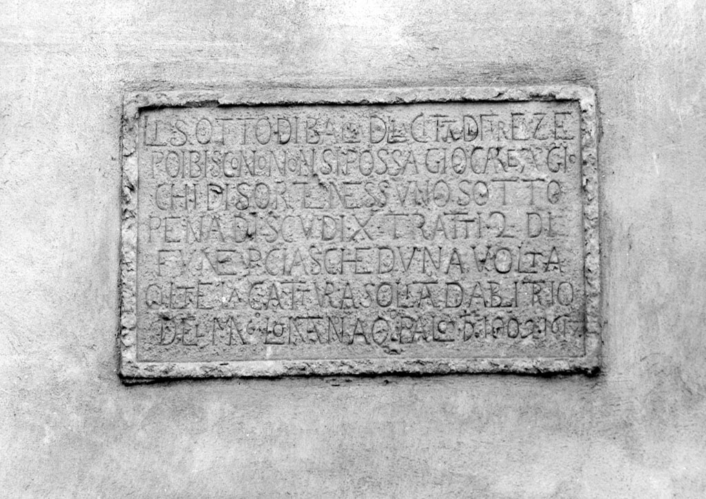 lapide - bottega toscana (sec. XVII)