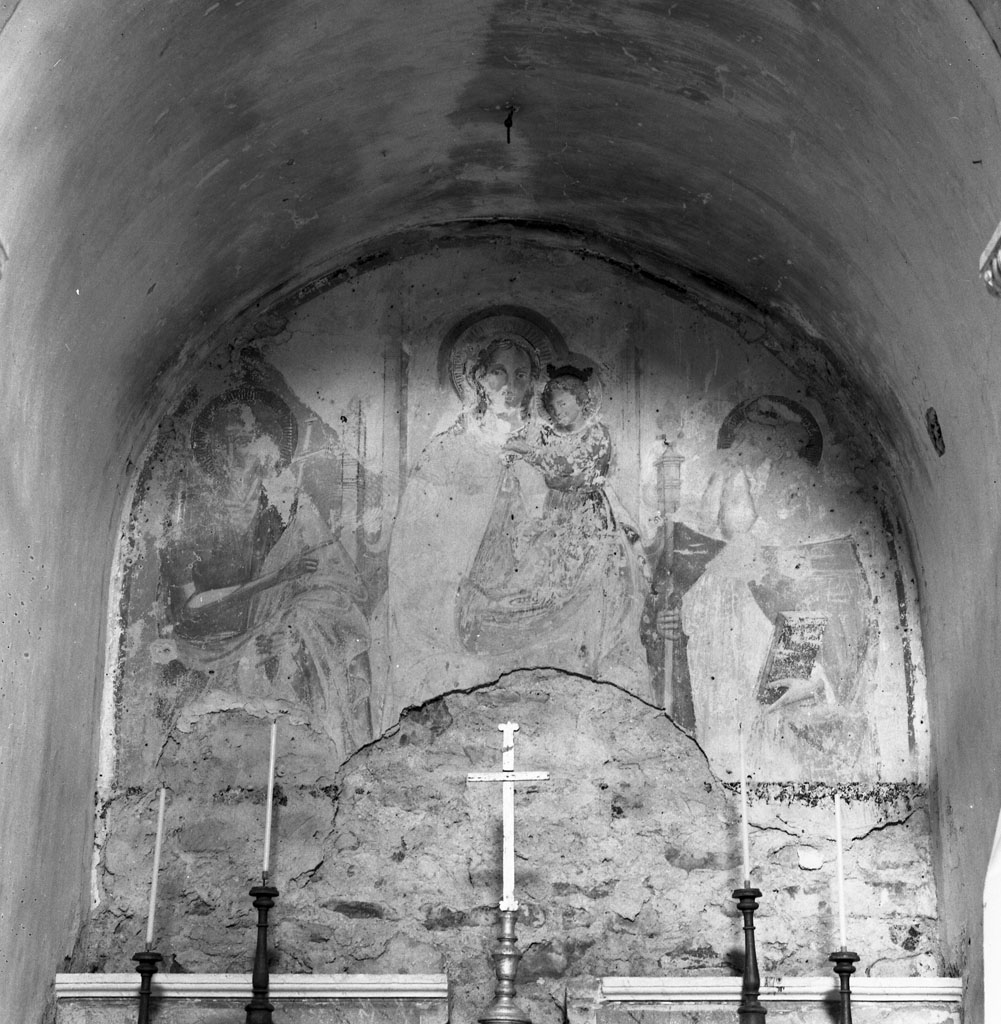 Madonna con Bambino tra sant'Antonio abate e san Giovanni Battista (dipinto) - ambito toscano (sec. XV)