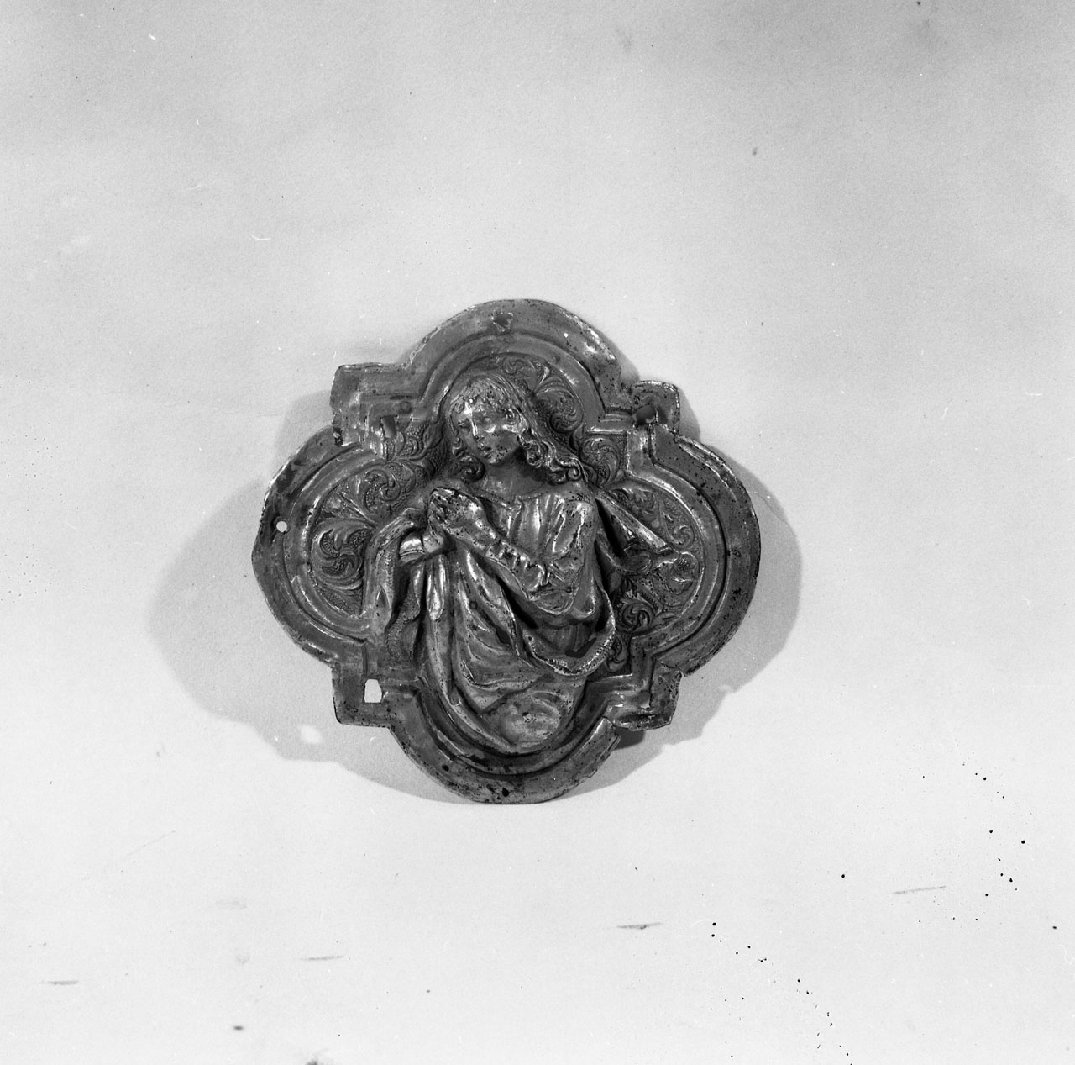 San Giovanni Evangelista (placchetta, elemento d'insieme) - bottega aretina (metà sec. XV)