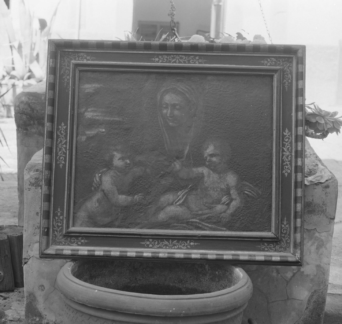 Madonna con Bambino e San Giovannino (dipinto) - ambito toscano (sec. XVII)