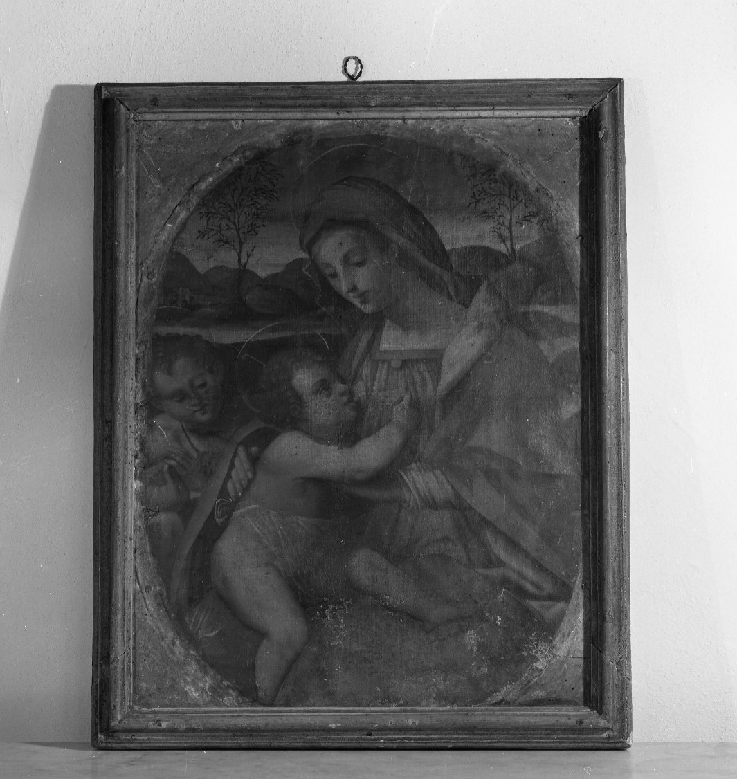 Madonna con Bambino e San Giovannino (dipinto) - ambito toscano (sec. XVI)