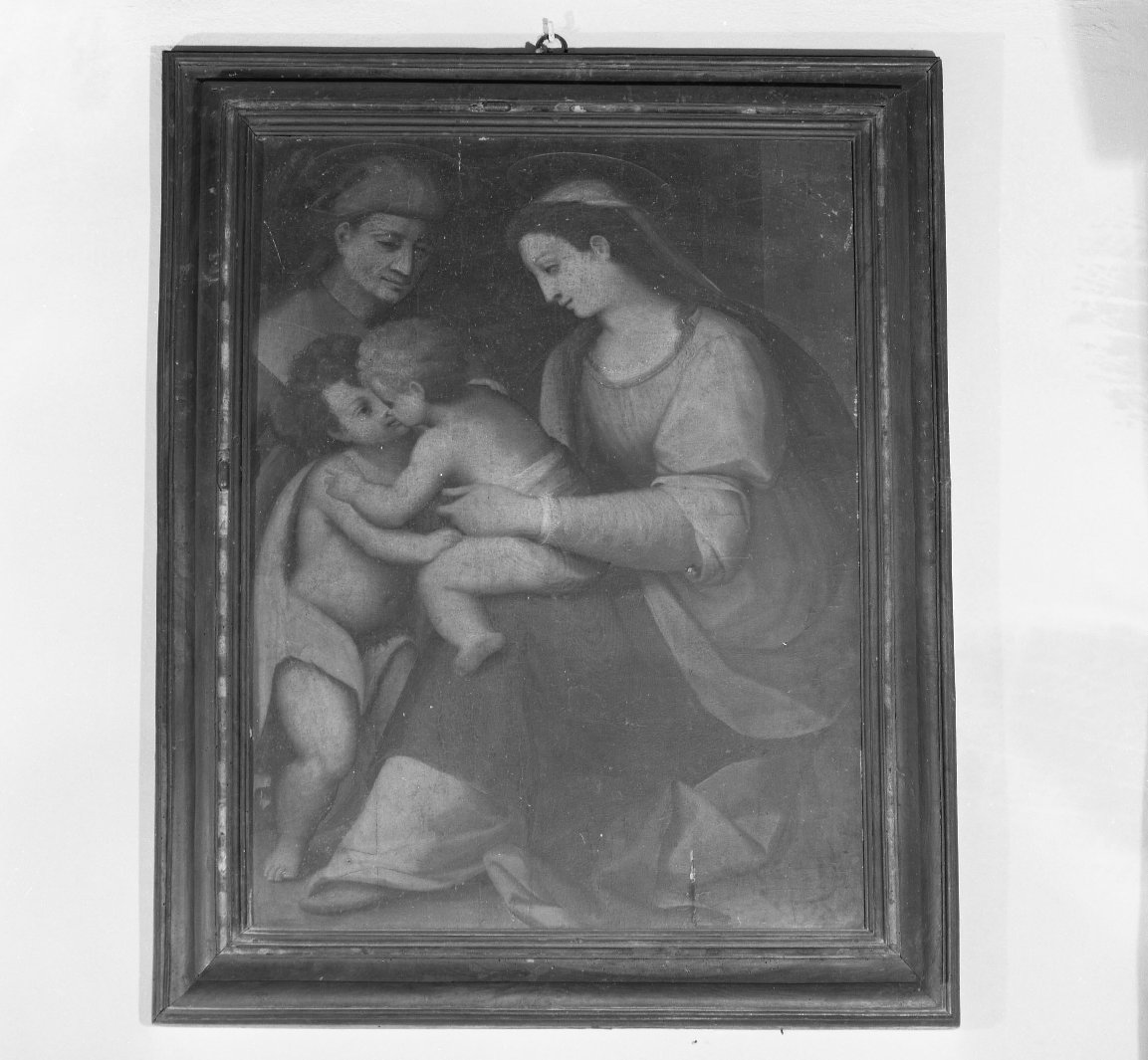 Madonna con Bambino, Sant'Anna e San Giovannino (dipinto) - ambito toscano (sec. XVI)