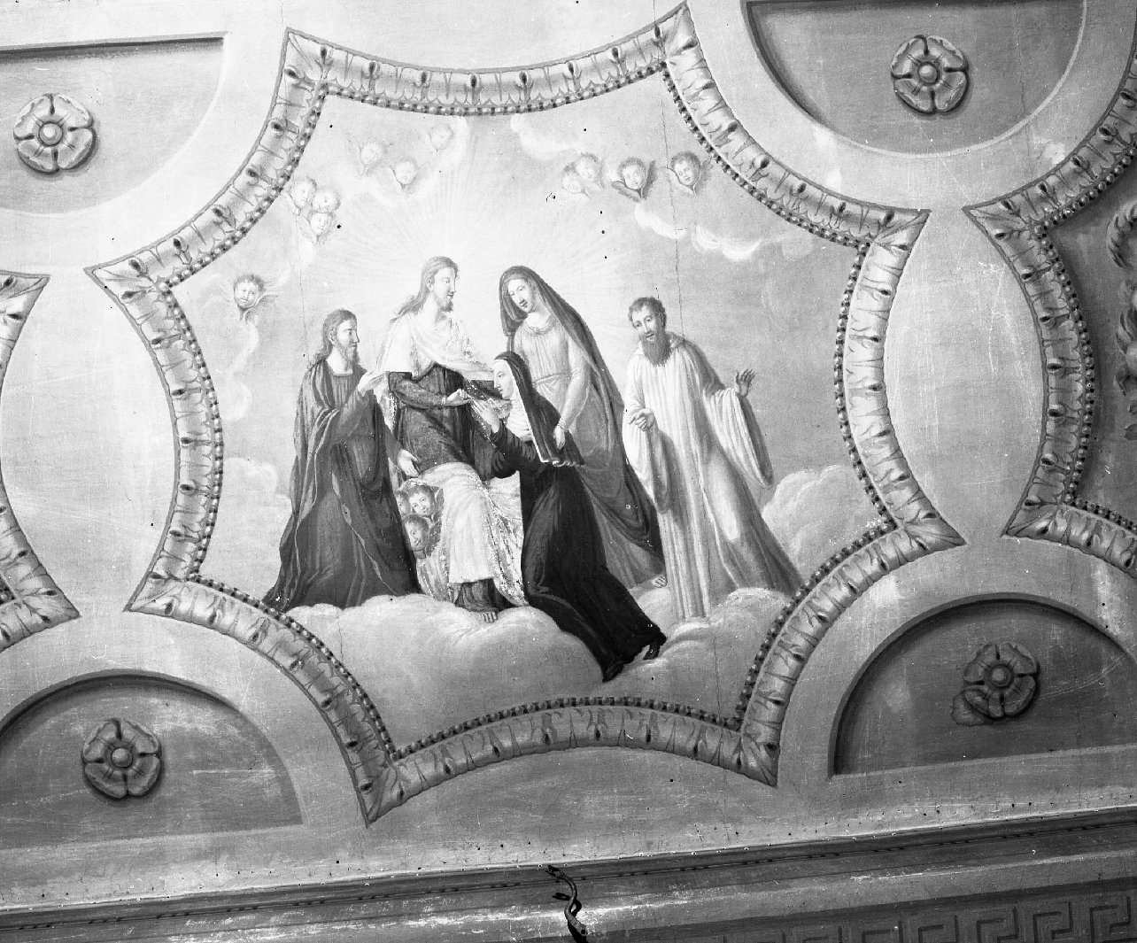 matrimonio mistico di Santa Scolastica (dipinto) - ambito toscano (sec. XIX)