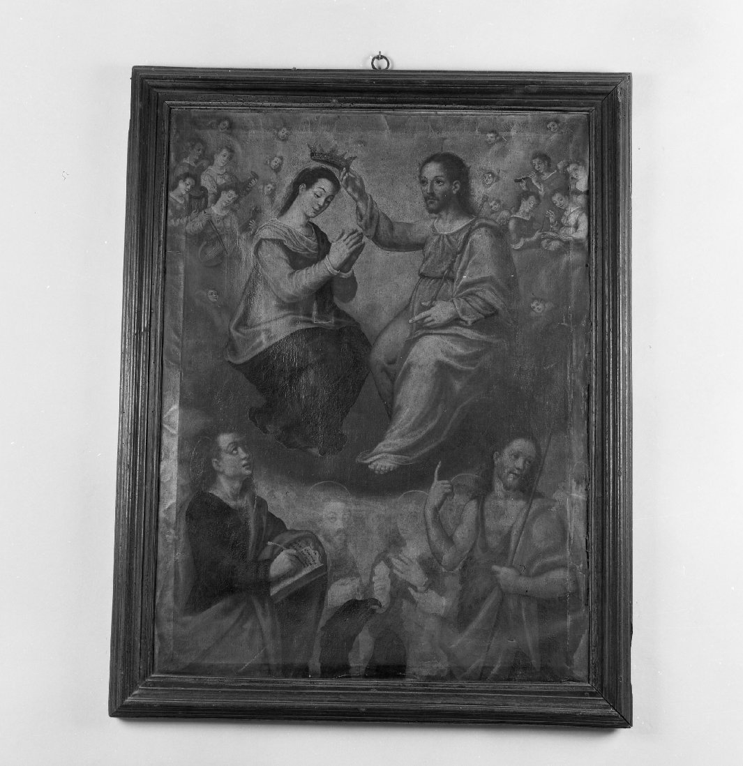 incoronazione di Maria Vergine tra santi (dipinto) - ambito toscano (sec. XVIII)