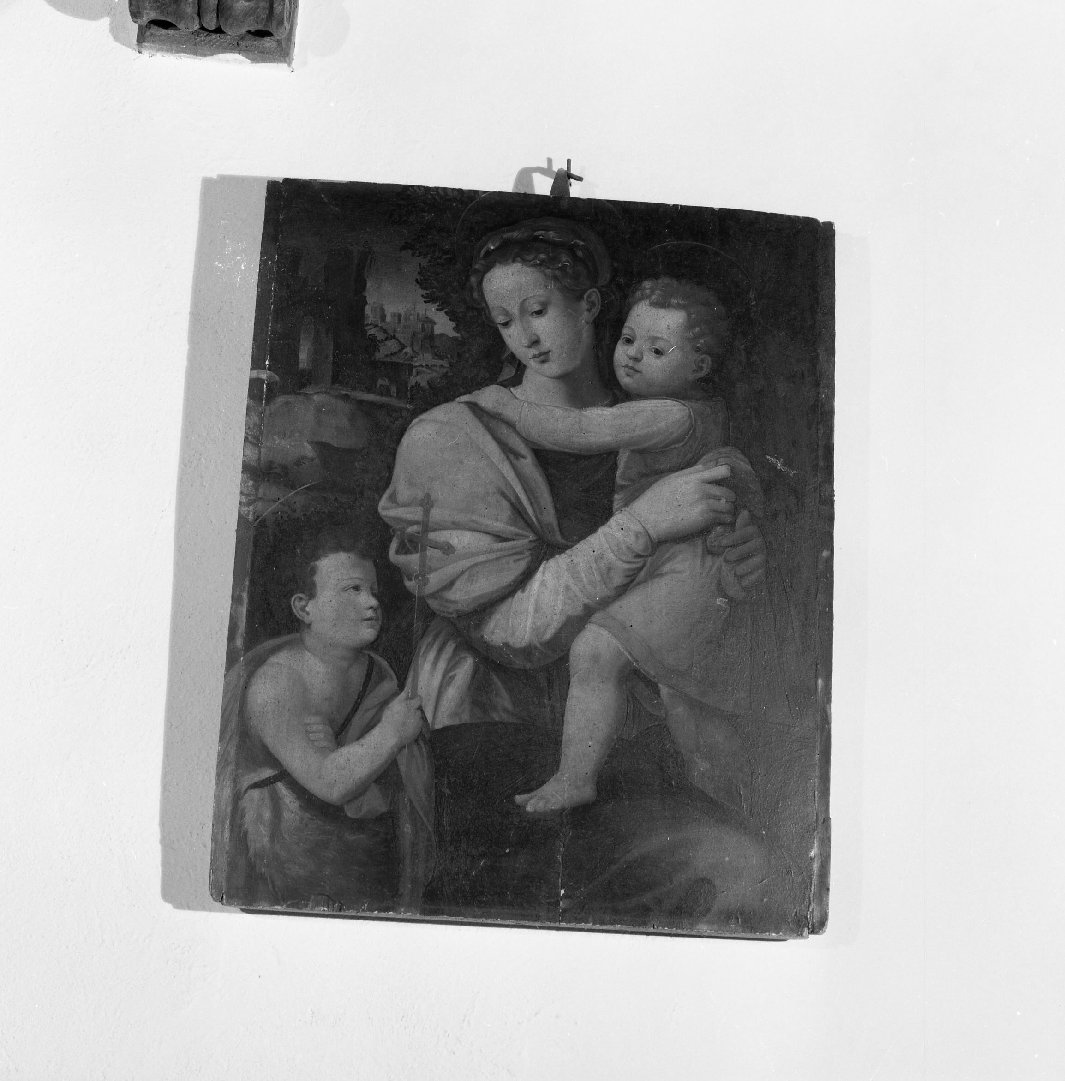 Madonna con Bambino e San Giovannino (dipinto) - ambito fiorentino (sec. XVI)