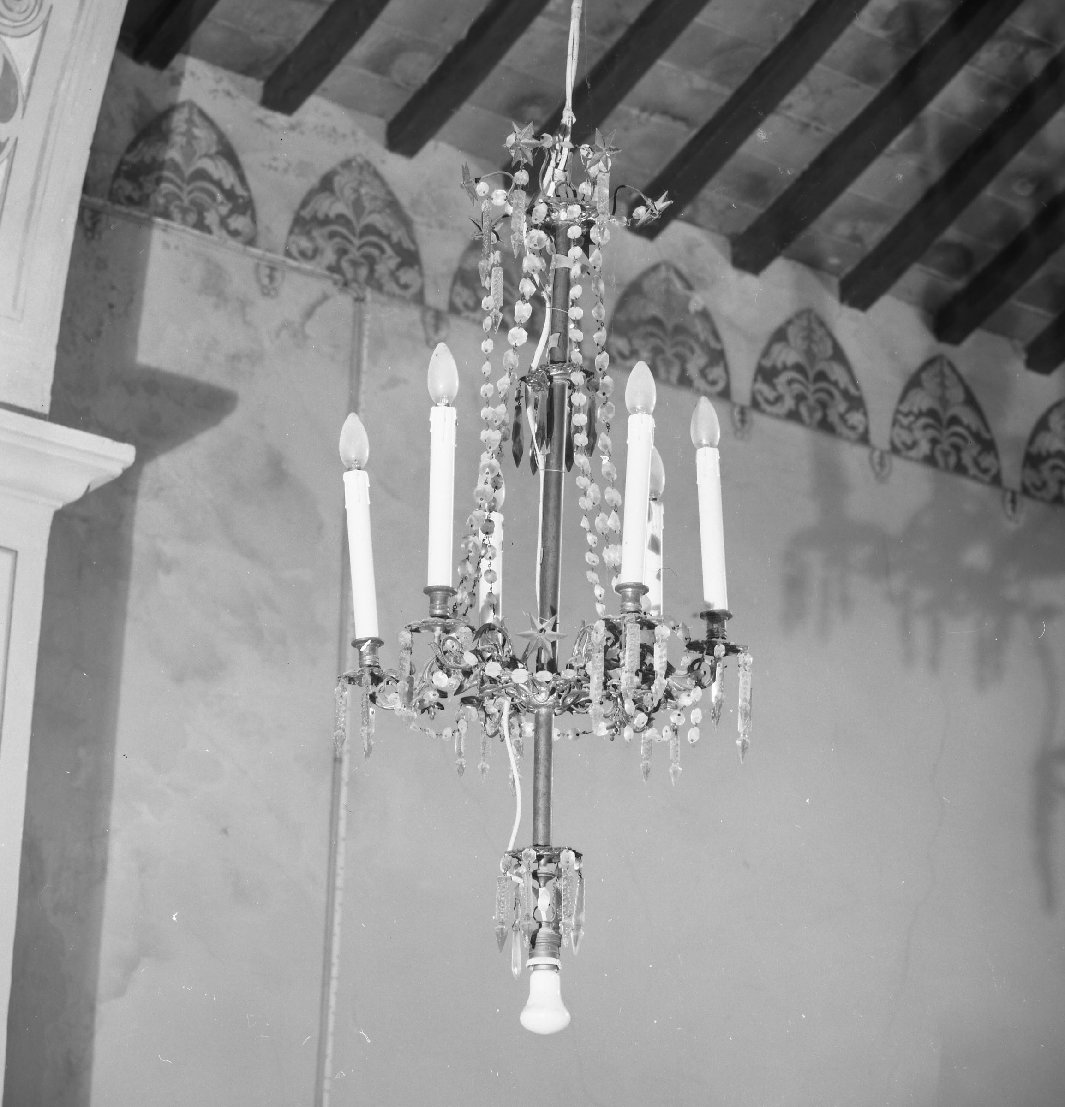 lampadario - a bracci, serie - bottega cortonese (inizio sec. XX)