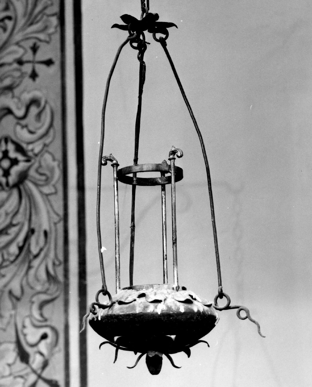 lampada pensile - bottega toscana (fine/inizio secc. XIX/ XX)