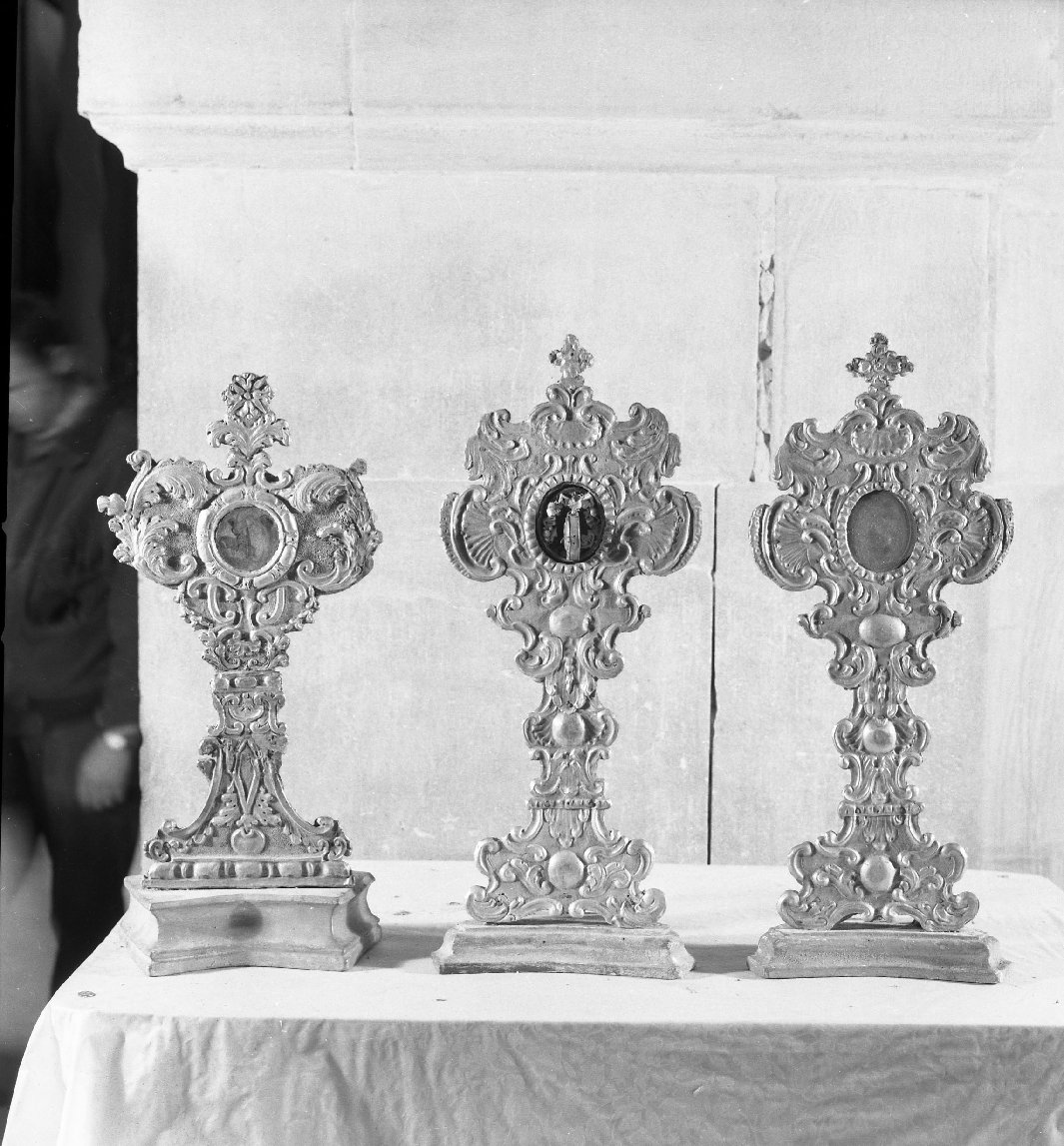 reliquiario - a ostensorio, serie - bottega toscana (fine/inizio secc. XVII/ XVIII)