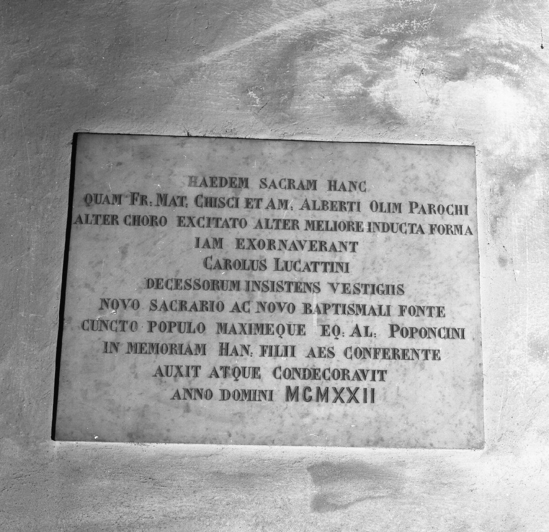 lapide documentaria - bottega toscana (sec. XX)