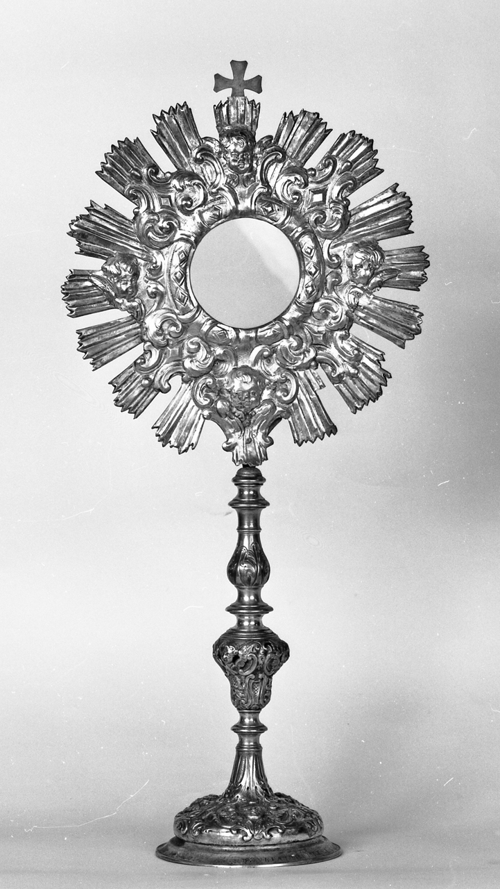 ostensorio - a raggiera - bottega toscana (seconda metà, prima metà sec. XVIII, sec. XIX)