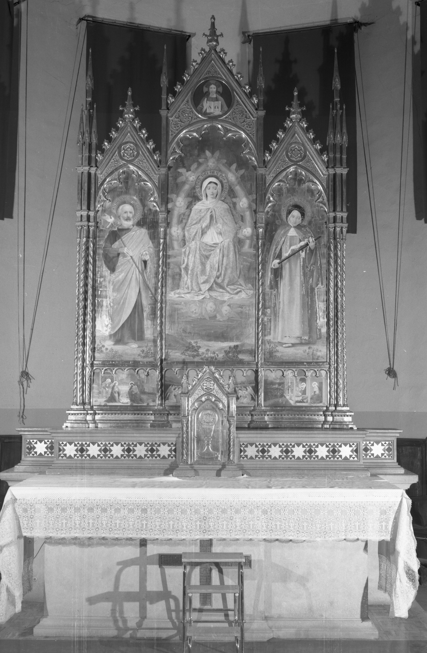 Madonna e santi (trittico) - bottega Italia centrale (seconda metà sec. XIX)