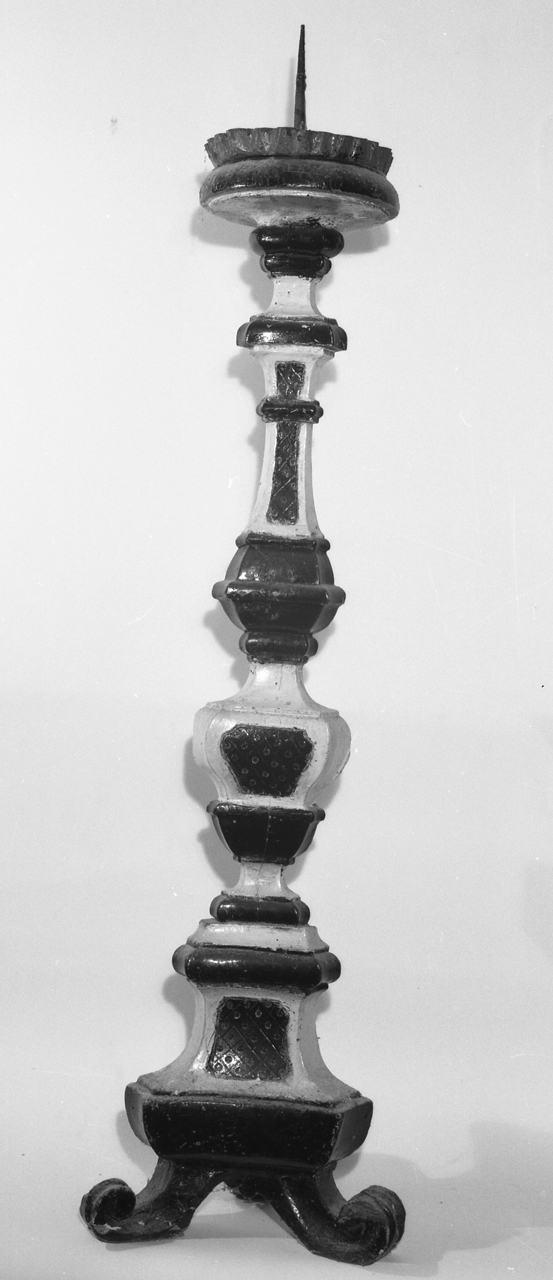 candeliere, serie - bottega tosco-umbra (fine/inizio secc. XVIII/ XIX)