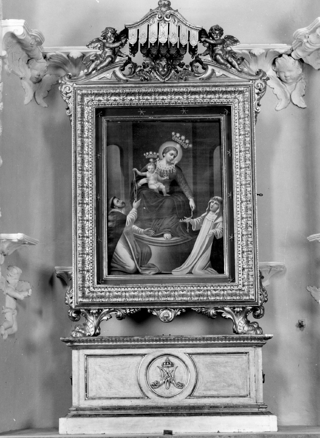 Madonna del Rosario con San Domenico e Santa Caterina da Siena (dipinto) - ambito toscano (seconda metà sec. XIX)