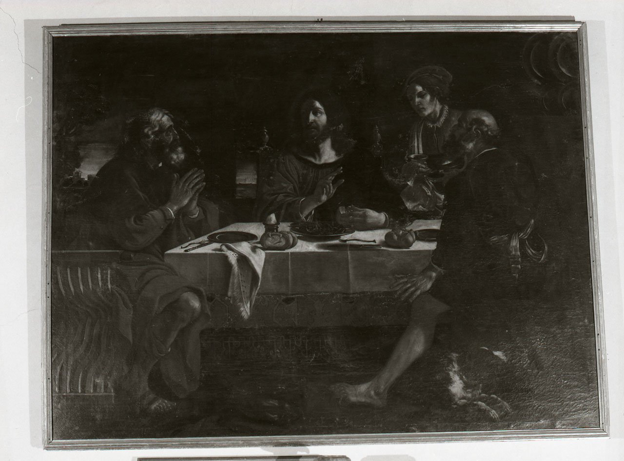 cena in Emmaus (dipinto, opera isolata) di Barbieri Giovan Francesco detto Guercino (cerchia) (sec. XVII)