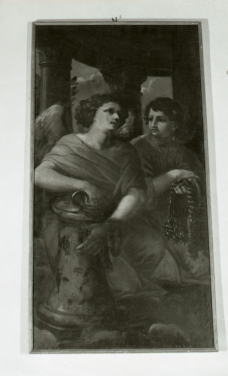 angeli con strumenti della passione (dipinto, opera isolata) di Castellucci Salvi (attribuito) (sec. XVII)