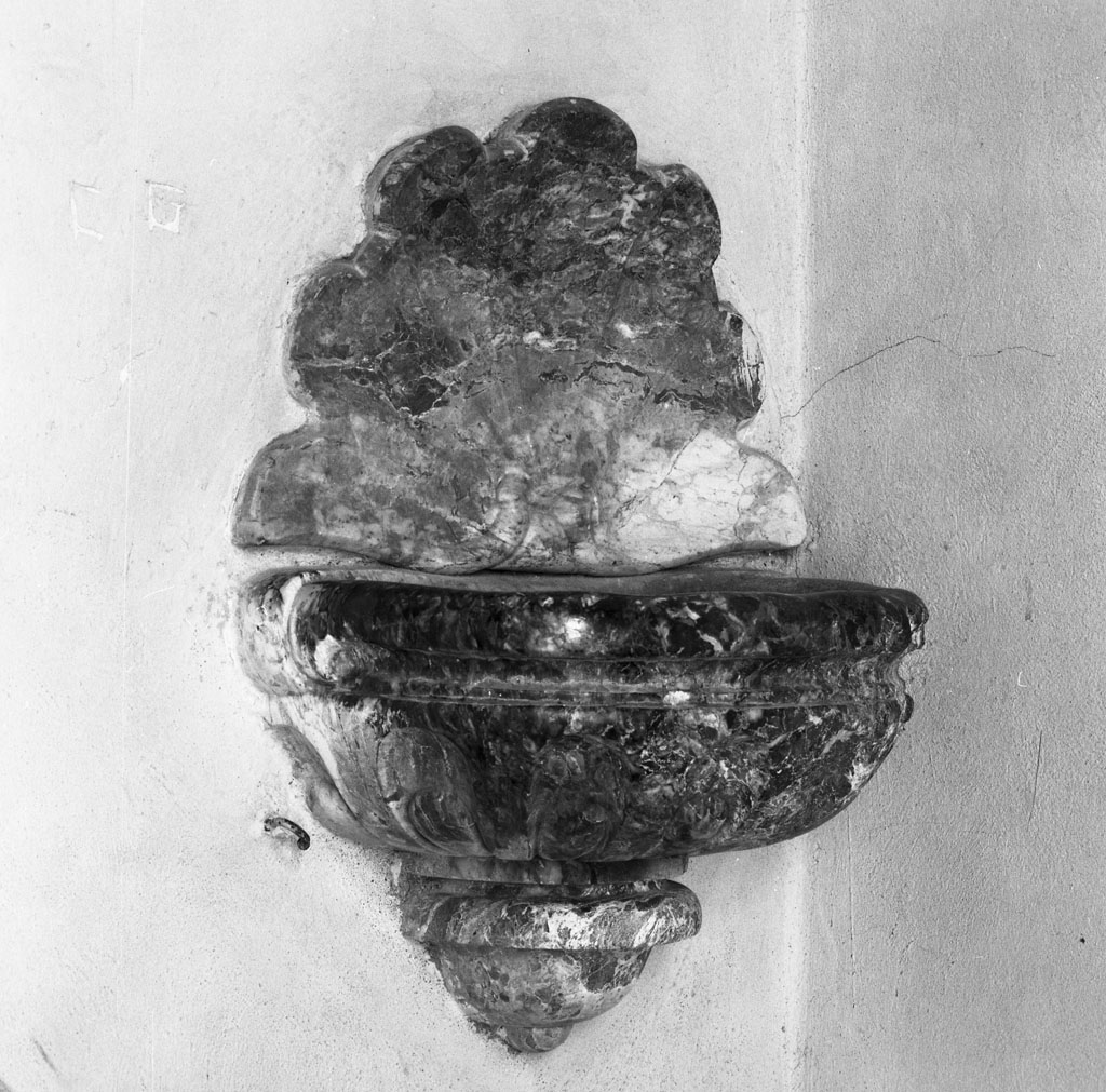 acquasantiera, coppia - manifattura toscana (sec. XVIII)