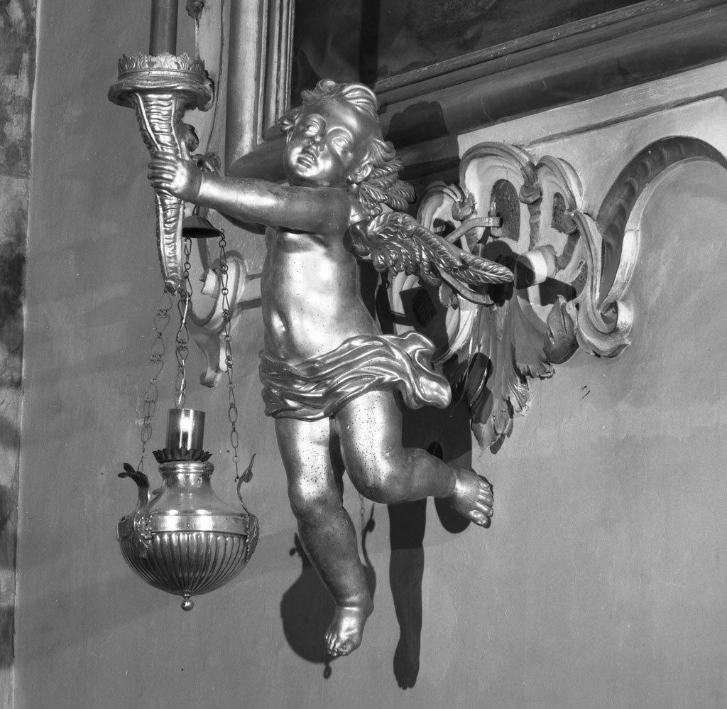 angelo reggicandelabro (scultura, coppia) - manifattura toscana (fine sec. XVIII)