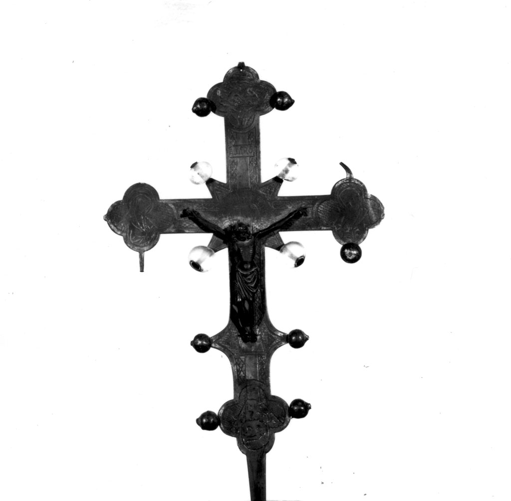 croce processionale - bottega toscana (metà sec. XIV)
