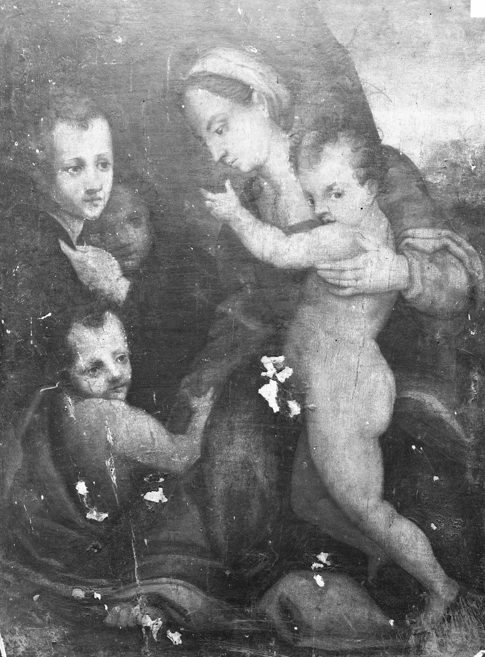 Madonna con Bambino (dipinto, opera isolata) di Andrea d'Agnolo detto Andrea del Sarto (scuola), Puligo Domenico detto Puligo (attribuito) (prima metà sec. XVI)
