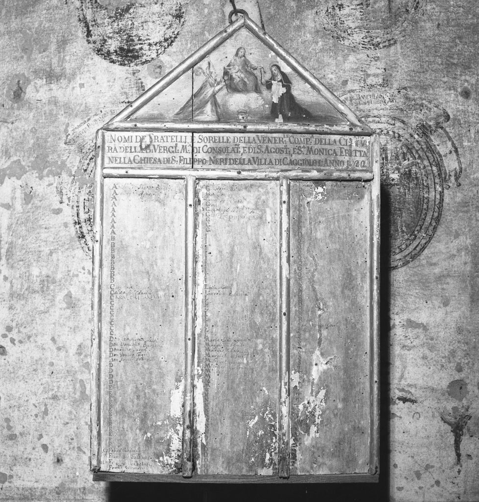 tabella di confraternita - ambito toscano (sec. XIX)