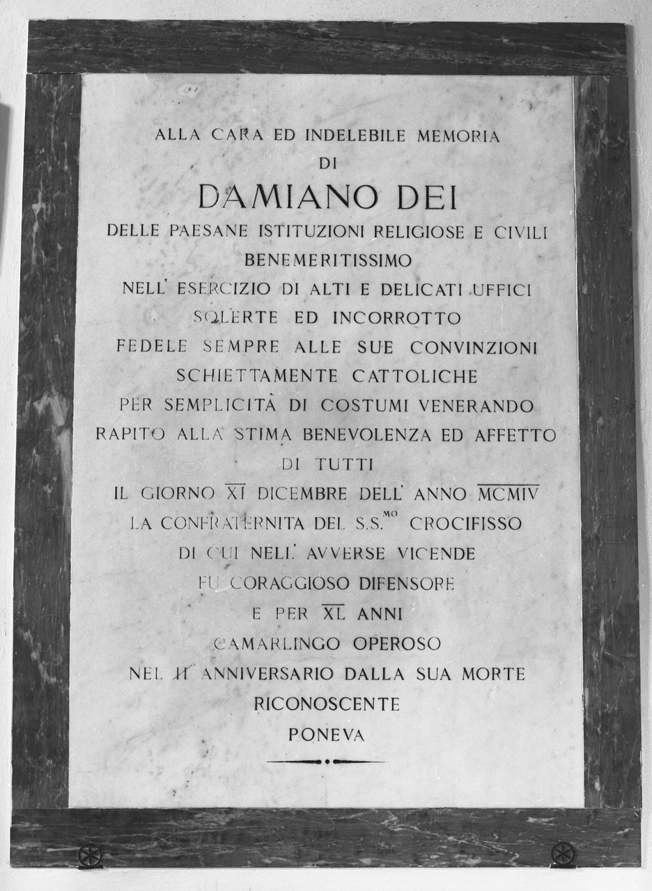 lapide commemorativa - bottega toscana (sec. XX)