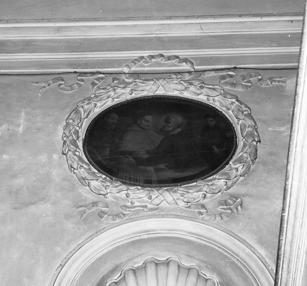 San Filippo Neri incontra San Carlo Borromeo (dipinto) di Fabbrucci Francesco (primo quarto sec. XVIII)