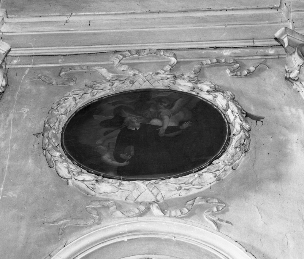 San Filippo Neri trattenuto dagli angeli (dipinto) di Fabbrucci Francesco (primo quarto sec. XVIII)