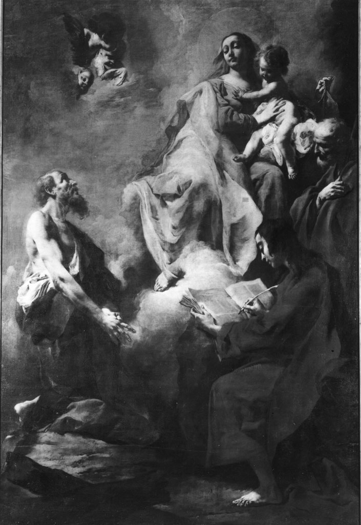 Madonna con Bambino in gloria e i santi Andrea, Giovanni Evangelista e Giuseppe (dipinto) di Piazzetta Giovanni Battista (sec. XVIII)