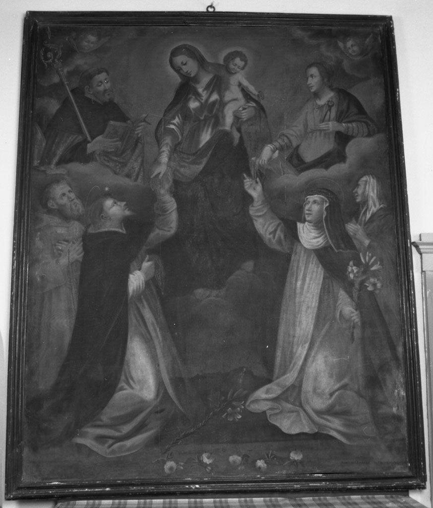 Madonna in gloria tra Santi martiri (dipinto, opera isolata) di Zabarelli Adriano detto Paladino (sec. XVII)