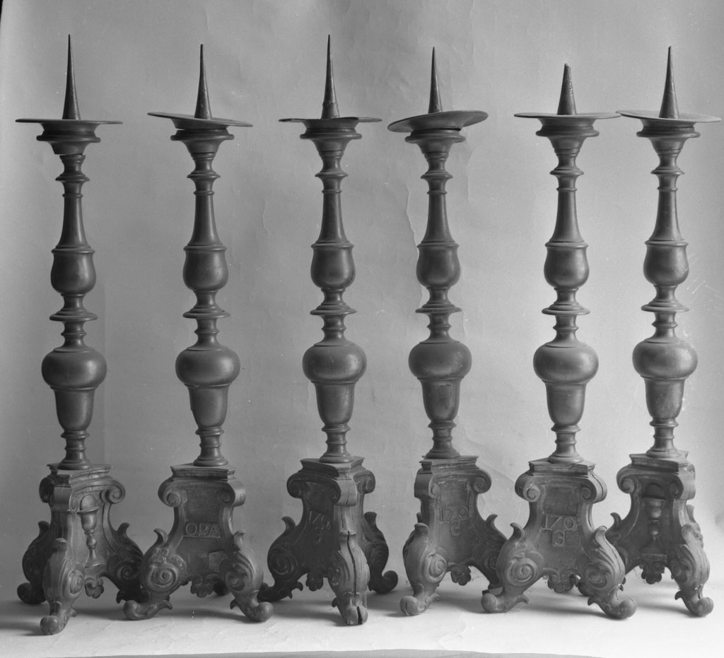 candeliere, serie - bottega senese (sec. XVIII)