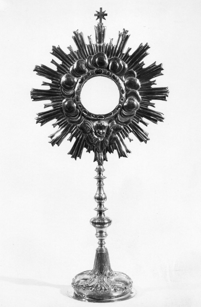 ostensorio - a raggiera - bottega toscana (secc. XVIII/ XIX)