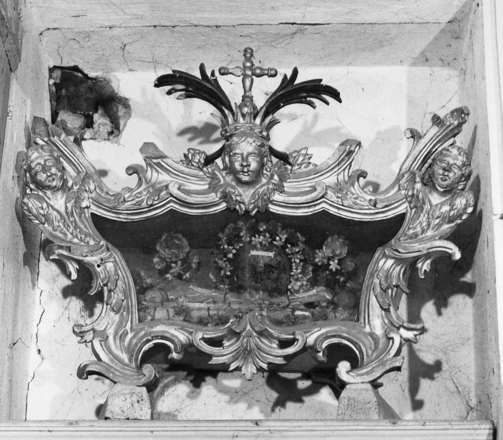 reliquiario a teca - a urna, coppia - bottega toscana (inizio sec. XVIII)