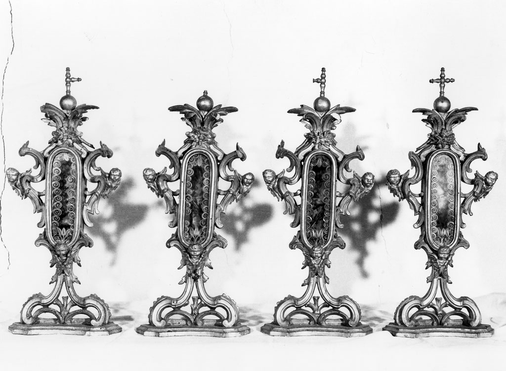 reliquiario - a ostensorio, serie - bottega fiorentina (prima metà sec. XVIII)