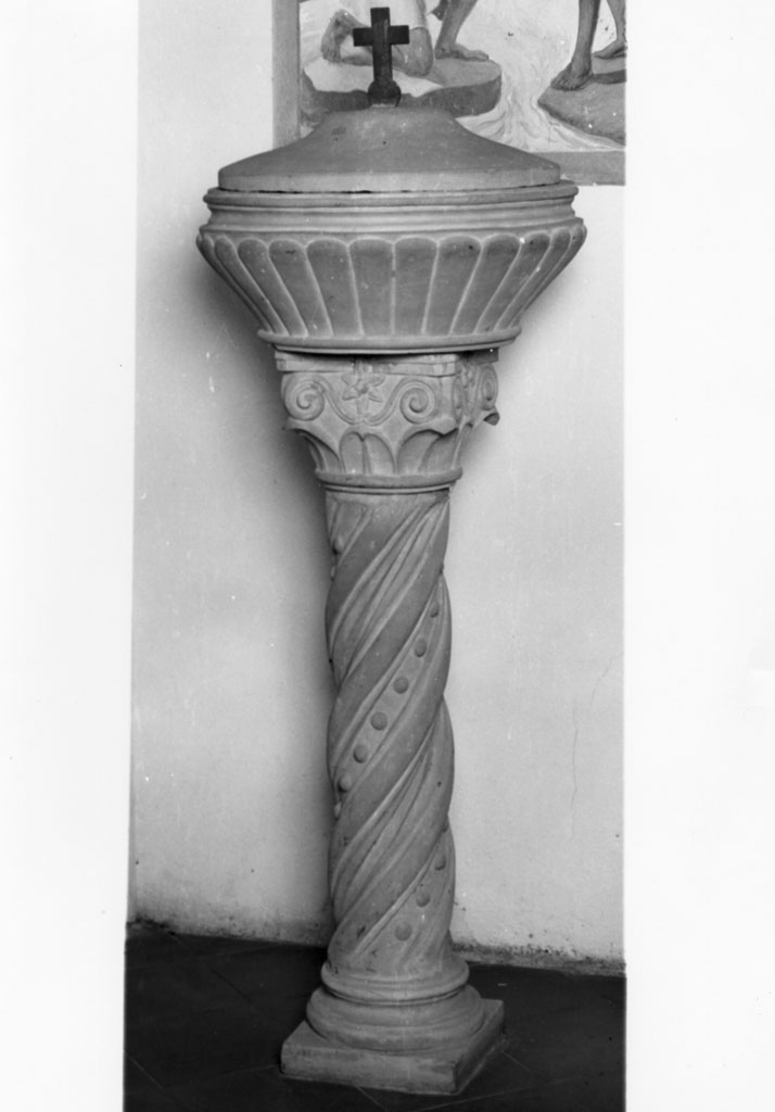 fonte battesimale - a fusto - bottega toscana (prima metà sec. XX)