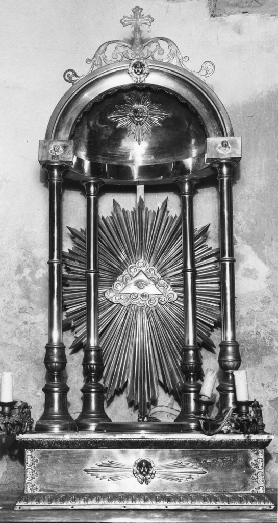 tronetto per esposizione eucaristica - bottega italiana (primo quarto sec. XX)