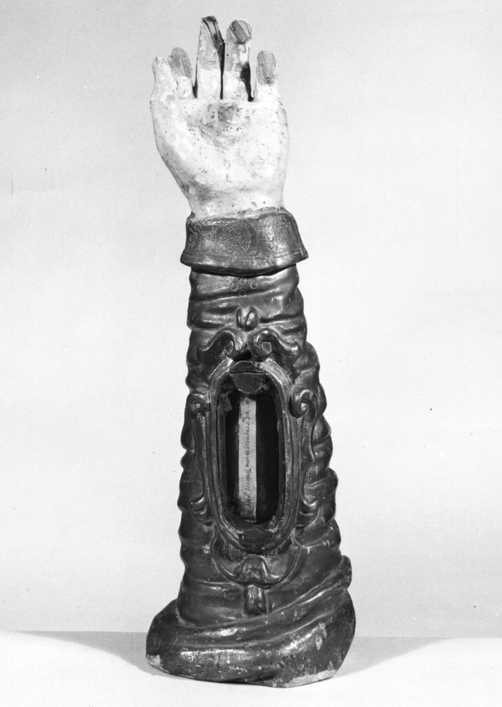 reliquiario antropomorfo - a braccio - bottega toscana (metà sec. XVIII)