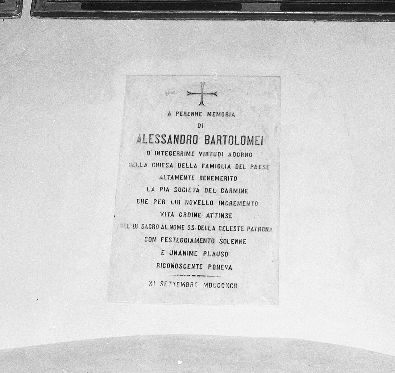 lapide commemorativa - ambito toscano (sec. XIX)