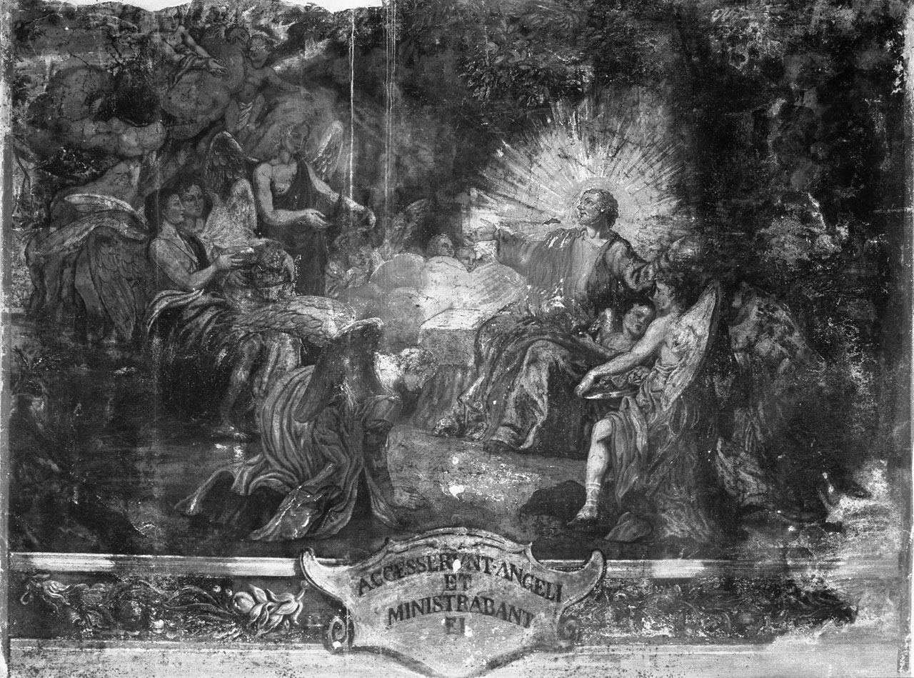 Cristo ristorato dagli angeli (dipinto) - ambito toscano (sec. XVII)