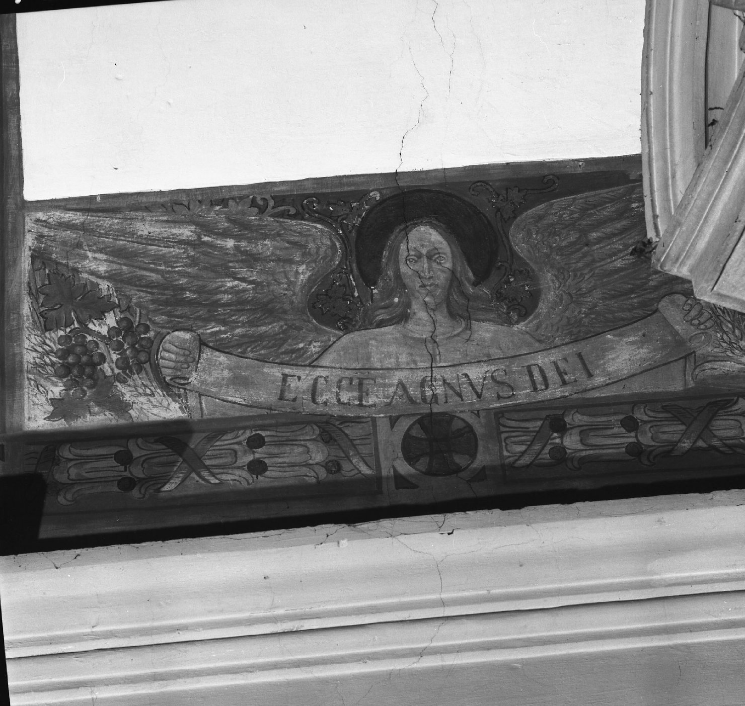 angelo con cartiglio (dipinto, pendant) - ambito italiano (inizio sec. XX)