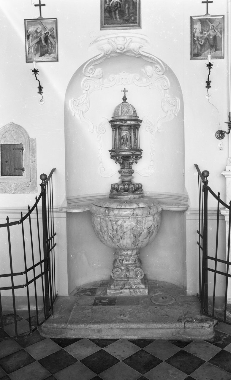 fonte battesimale - bottega toscana (seconda metà sec. XVI)