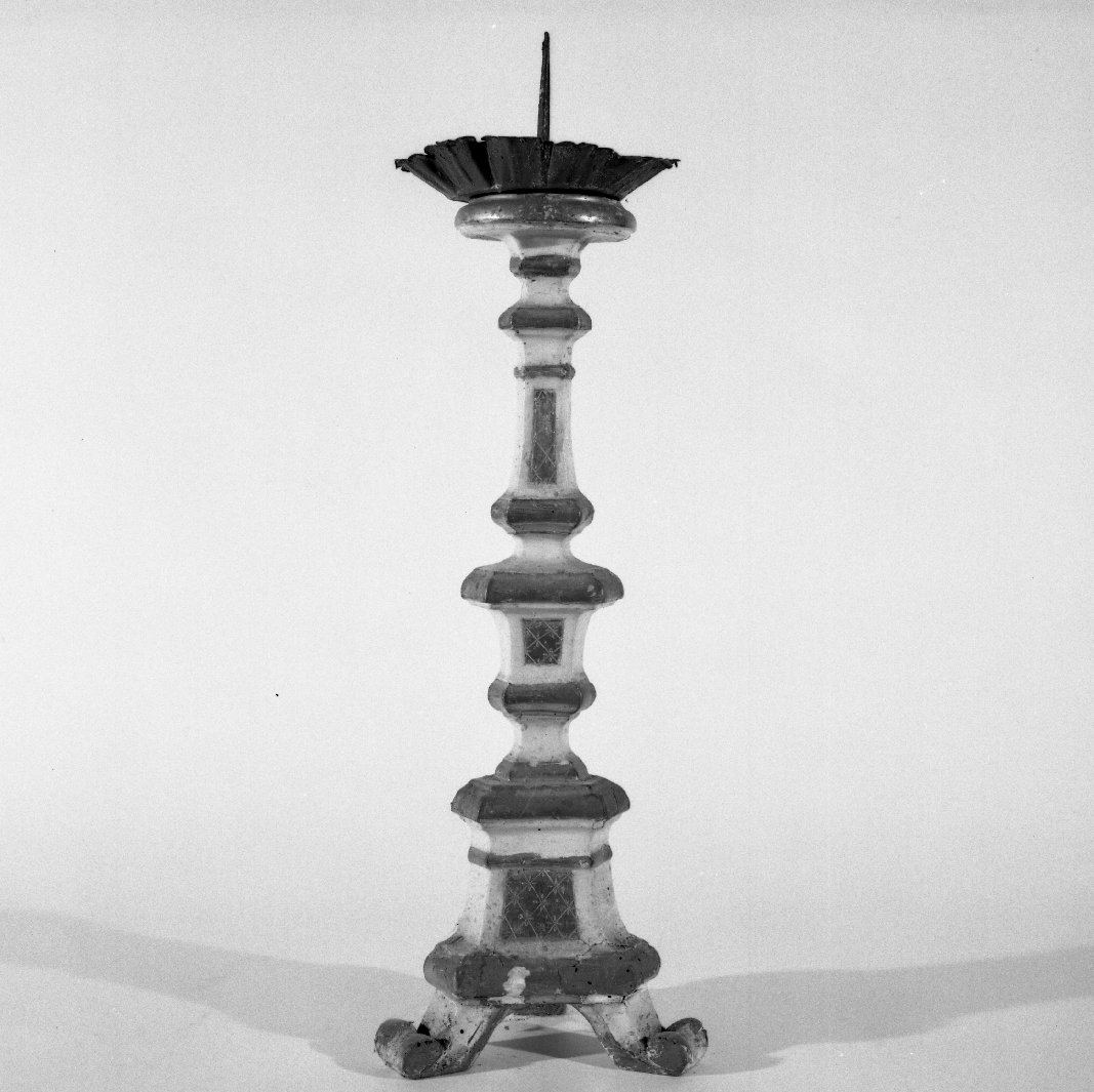 candeliere, serie - bottega toscana (fine/inizio secc. XVIII/ XIX)